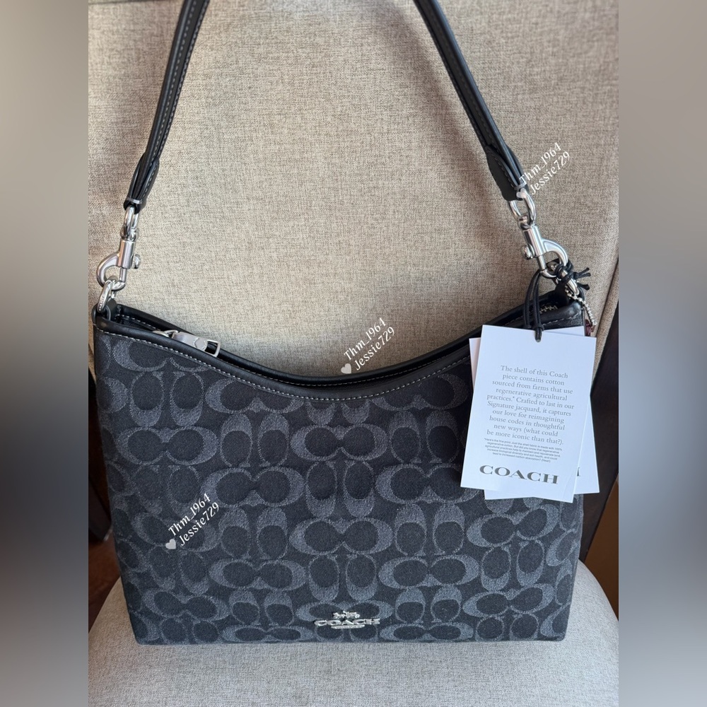 NWT！COACH Laurel Shoulder Bag In Signature Denim（CDE44）fast shipping V-Day Gift